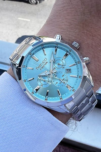 Ferrucci Function Men's Wristwatch 3 Atm Waterproof Silver Color Steel Strap
