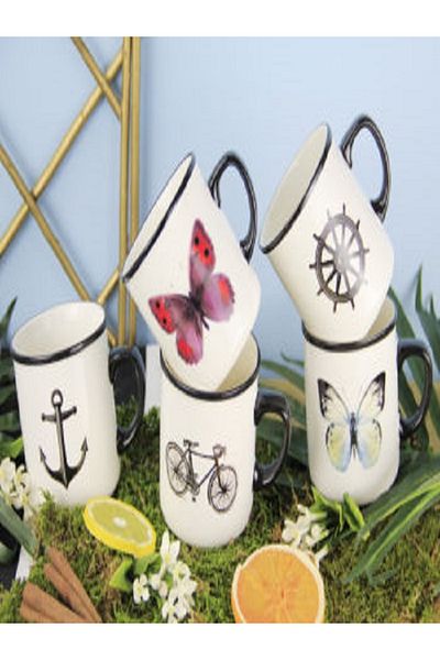 Kazanabil PATTERNED STONEWARE MUG 300ML ASORTI