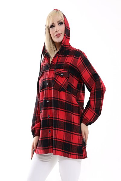 xlargebutik Облекла в големи размери Червена черна риза