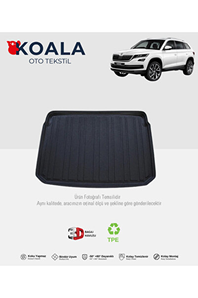 KoalaOtoTekstil Skoda Kodiaq (2017 ve Sonrası) 3d Bagaj Havuzu
