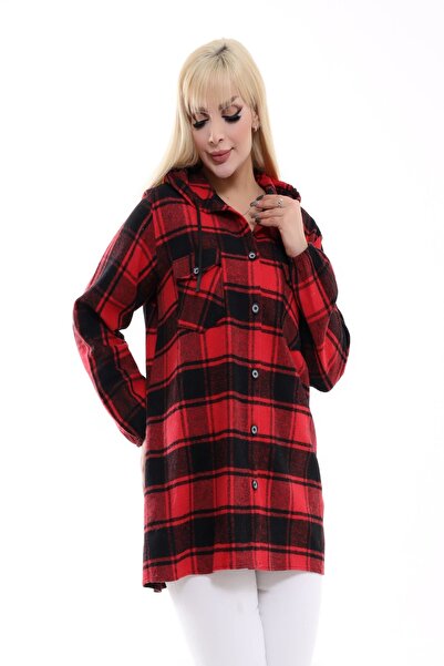 xlargebutik Облекла в големи размери Червена черна риза