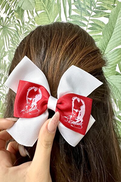 alsaccessories Culoare roșie pe panglică de culoare albă Cataramă cu portret ...