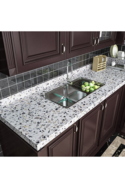 Ev Aşkı Mozaik Görünümlü Mutfak Tezgah Arası ı Tezgah Üstü - Mobilya Folyo Ka...