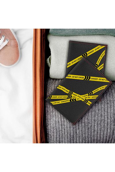 Cekuonline Leather Passport Cover and Suitcase Tag Silicone Luggage Tag Completely Handmade DoNotCross