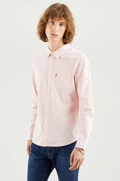 Levi's Cămașă pentru bărbați Sunset 1 Pkt Slim Powder Pink Dark Blue 8661900490