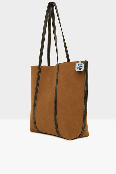 Bagmori Tan Women's Large Nubuck Bag with Leather Strap M000008151