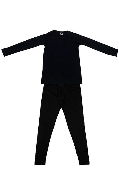 bonbonetti chocolate baby&kids Унисекс детски черен термодолнищен горен комплект D135-d136