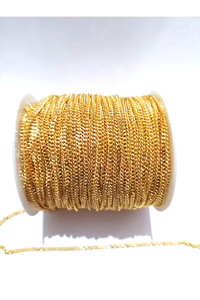 inSade Concept Takı Yapımı için 2 Metre 2.5mm Altın Kaplama Sık Zincir