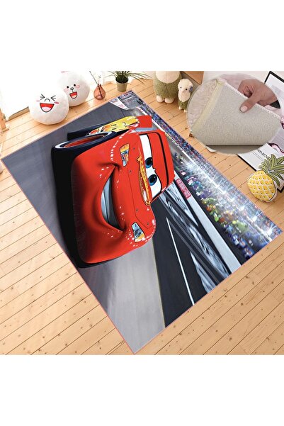 Lavisa Şimşek McQueen Dijital Baskılı Halı Kaymaz Taban Çocuk Halısı