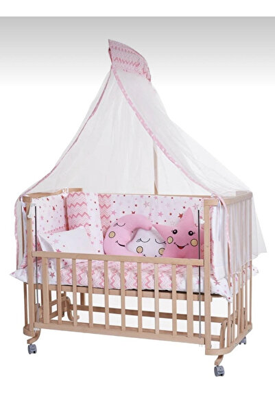 ÖYKÜ BEBEK DUNYASI ANNE YANI ASANSÖRLÜ SALLANIR SABİTLENİR DOĞAL AHŞAP BEŞİK