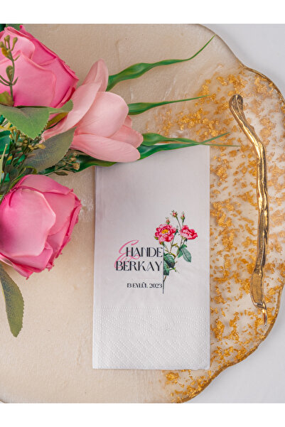 Rima Tasarım Baskılı Söz Düğün Nişan Peçetesi 20 Adet