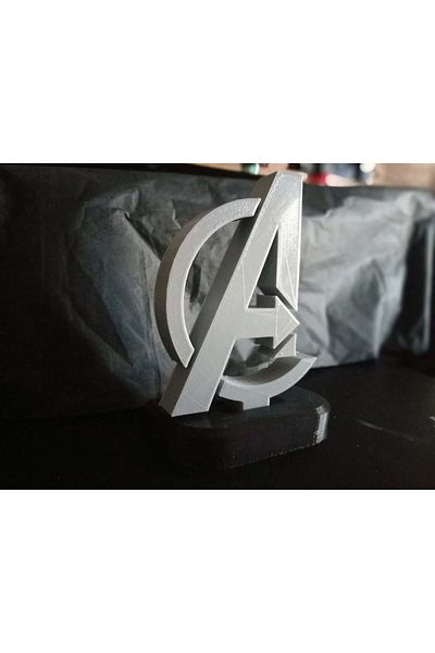 3Duman مجسم شعار Marvel Avengers - أبيض