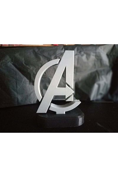 3Duman مجسم شعار Marvel Avengers - أبيض