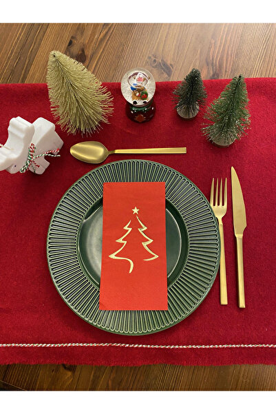 kidspartim مجموعة مناديل ورقية باللون الأحمر مكونة من 16 منديلًا ورقيًا منقوش...