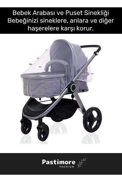 Pastimore Premium Series Elastic Stroller Mosquito Net Compatible with All Cars Tulle Fly Screen Baby Stroller Mosquito Net