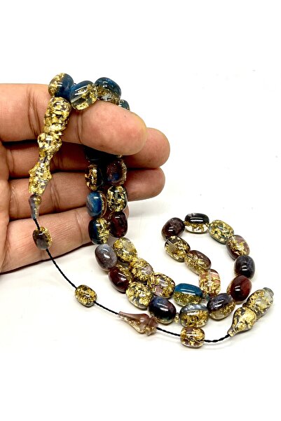 Tesbih Dükkanı Arif BARAN usta işi altın parçacıklı space stone tesbih.