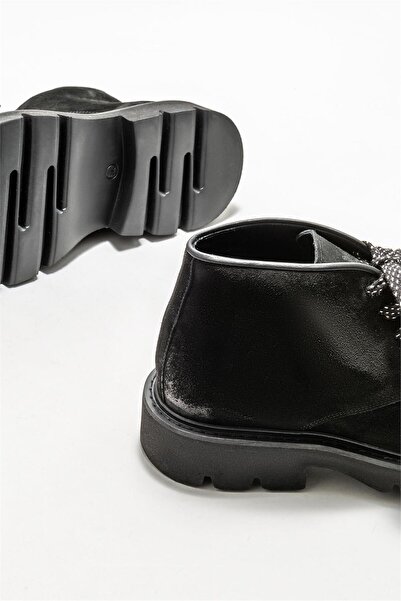 Elle Shoes Siyah Deri Erkek Günlük Bot