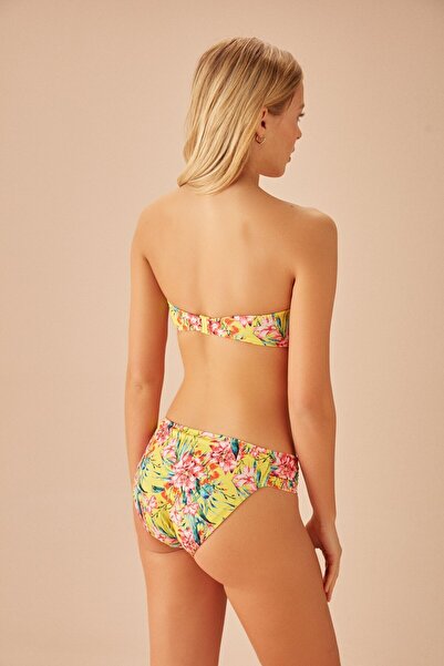 SUWEN Yanı Pileli Desenli Bikini Alt