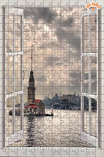 Teona Ahşap Kız Kulesi Dekoratif Çift Katlı Çerçeveli Asılabilir Ahşap Puzzle...