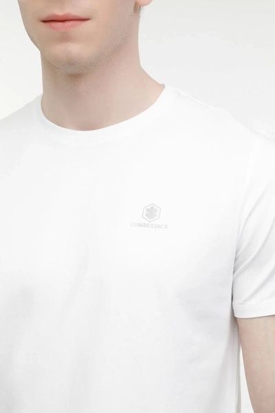 lumberjack Ct110 0 Yaka Erkek Tshirt - Beyaz