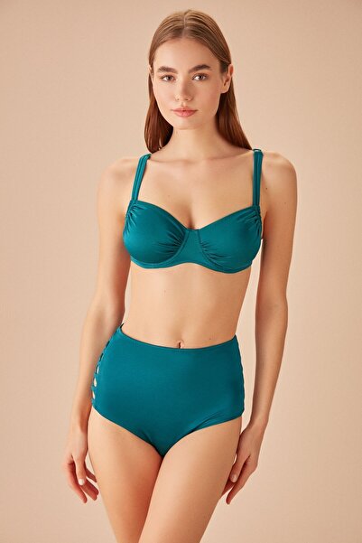 SUWEN Yüksek Bel Yanı Biyeli Bikini Alt