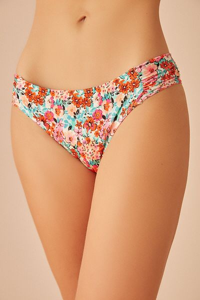 SUWEN Strukturierte und plissierte, seitlich detaillierte Bikini-Unterseite