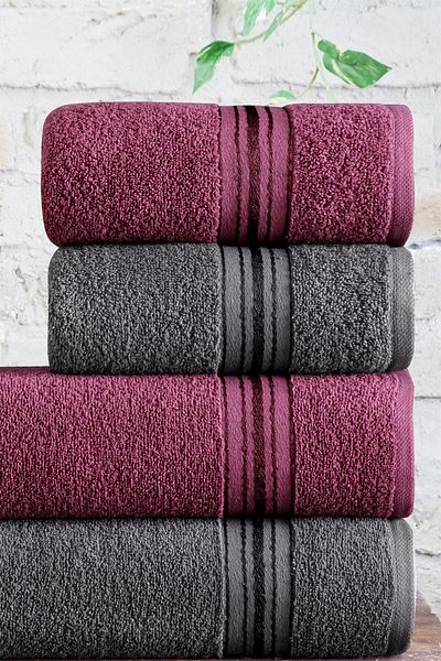 Mürdüm Home Set prosoape de baie Set baie turceasca 4 bucati