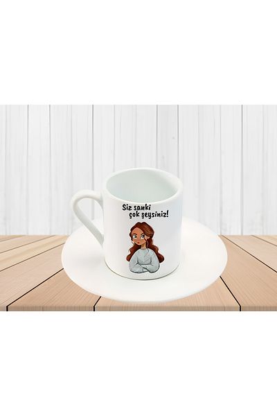 GünayStore YOU ARE SO MANY THINGS! WRITTEN DRAWING WOMAN PRINTED TURKISH COFFEE CUP