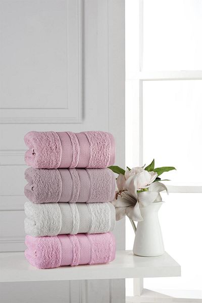 Mürdüm Home Mila 50x90 cm Σετ 4 πετσετών χεριών και προσώπου