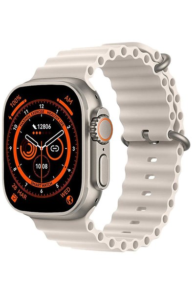 Ultra 45mm 2.05 inch HD Ekran ios ve Android Uyumlu Akıllı Saat Kordon Kilitli +Kordon Hediyeli