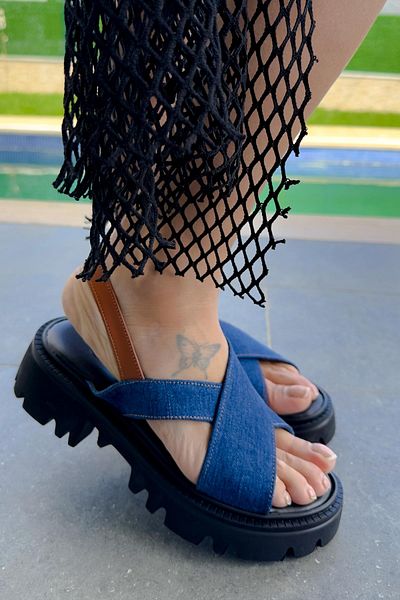 Shoebutik Sandale Fayette Denim Color