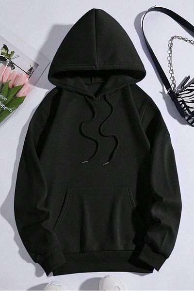 MODAGEN Unisex μαύρη μπλούζα με κουκούλα με στάμπα New York Brooklyn