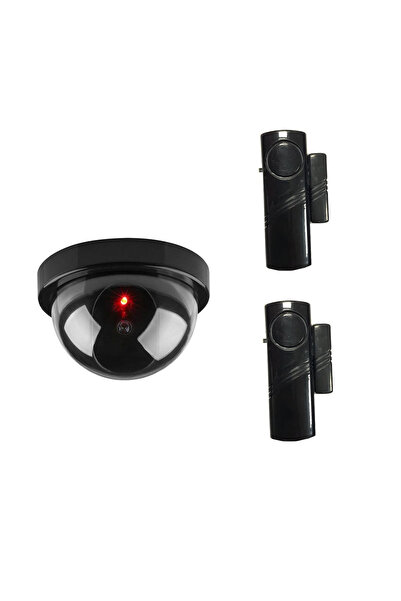 LOREX Güvenlikli Hırsız Alarm Set Lorex siyah kapı pencere ,Caydırıcı Dome Kamera LR-SK04-4444S 2Lİ