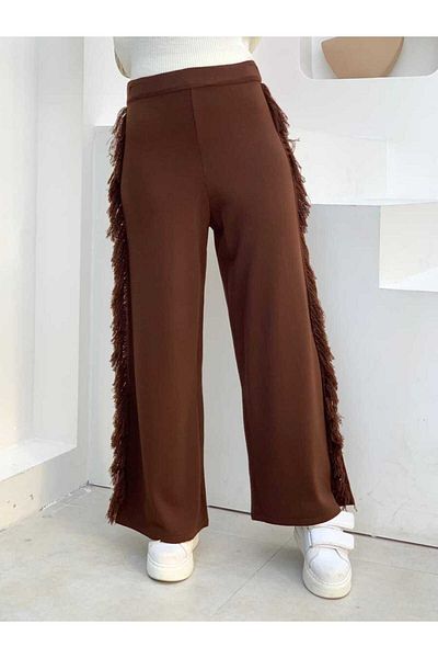 Bym Fashion 22242 Πλεκτά Παντελόνια Καφέ