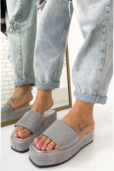 Shoebutik Papuci Splendy Silver