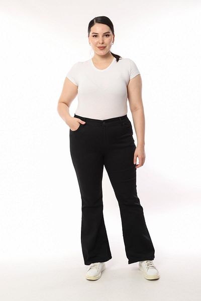 FİHA JEANS BATTAL SPANISH PANT DE DAMA - NEGRI