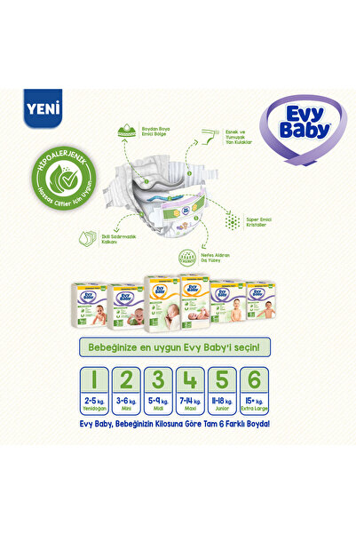 Evy Baby Bebek Bezi 4 Beden Maxi 4'lü Fırsat Paketi 108 Adet (YENİ)