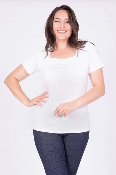 MYLİNE T Shirt with Square Neckline