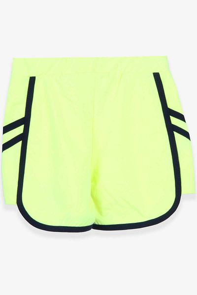 Breeze Girl's Shorts with Sequin Heart, Age 8-12, Neon Green