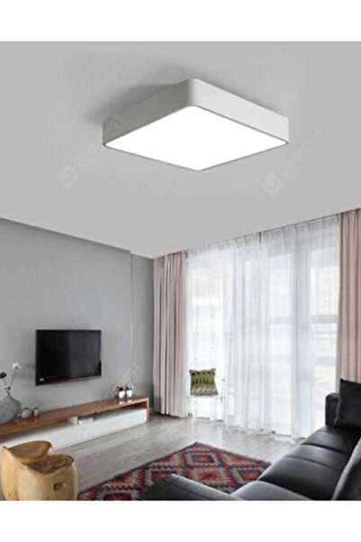 luxshome 60x60 Cm Kare Tavana Sıfır Led Plofenyer Avize Armatür Banyo Tuvalet Balkon Led Glop Armatürü Beyaz