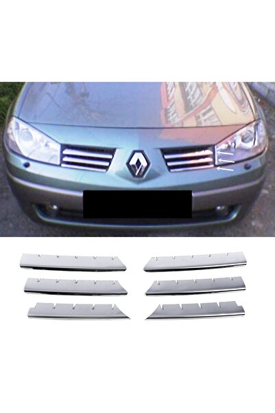 ZNZ OTO AKSESUAR Renault Megane 2 Krom Ön Panjur 6 Prç. 2004-2006 Arası P. Çelik