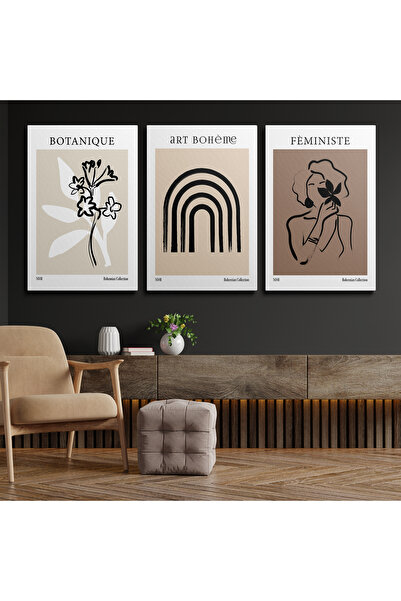 HOMEPACK Set 3 Pictură Perete Pânză Tablou Pânză Boho Clasic Modern Hp193