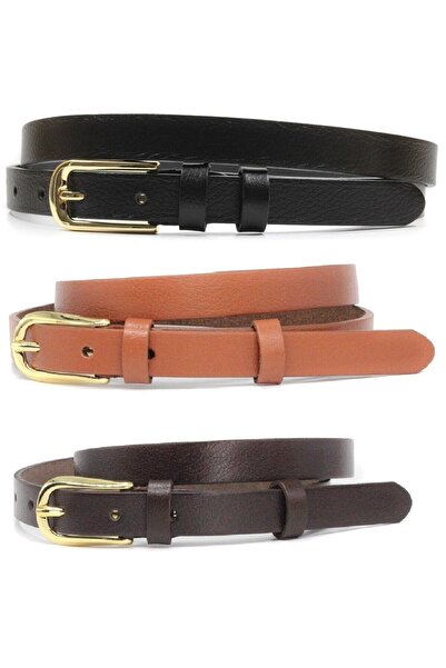 Livize 3-х частинний ремінь з натуральної шкіри для жінок, ширина 2 см