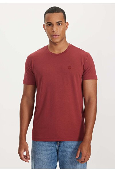 WESTMARK LONDON Tricou de bază pentru bărbați, roșu închis, cu decolteu norma...