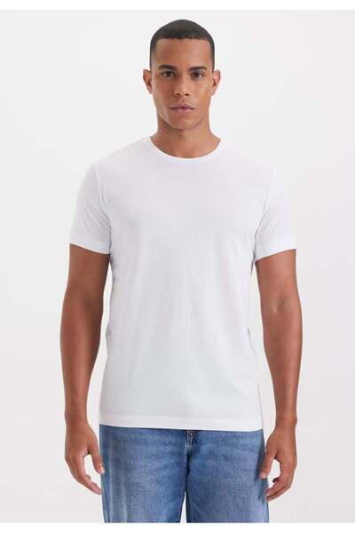 WESTMARK LONDON Ανδρικό μπλουζάκι DANIEL από 100% βαμβάκι, ανθρακί και λευκό, με λαιμόκοψη ποδηλάτου και κανονική εφαρμογή