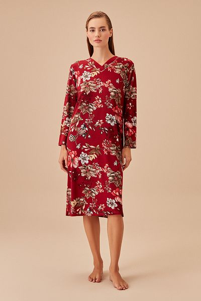 SUWEN Black Rose Printed Mother Dress