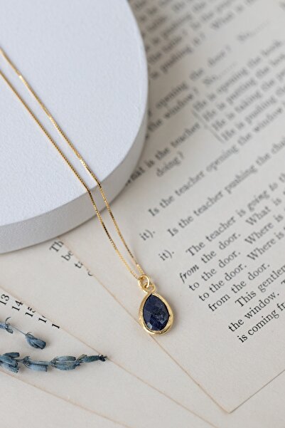 art and crafts jewelry Eylül Burç Taşı Safir 925 Gümüş Kolye