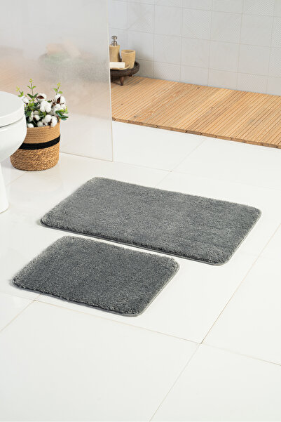 Moda Dekor Softmicro Gri 2'li Banyo Paspası