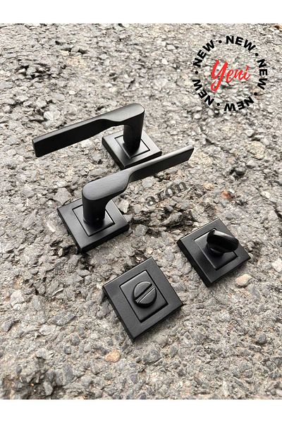 ARON NEW SIDE HANDLE BATHROOM-WC TYPE SQUARE RODGE (MATT BLACK) DOOR HANDLE ALUMINUM / STEEL