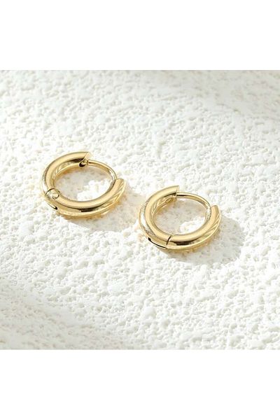 Heppii 8 mm Surgical Steel Hoop Earrings Gold Colored